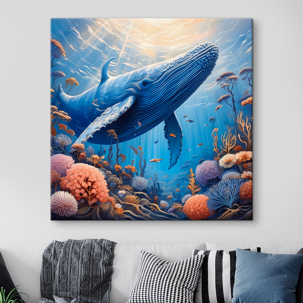 A whale swimming under water