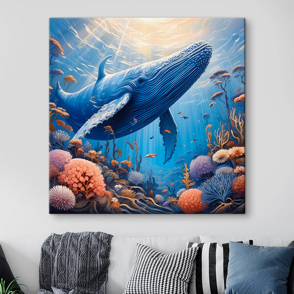 Cuadros Cuadros Una ballena nadando bajo el agua (SKU: s39426)