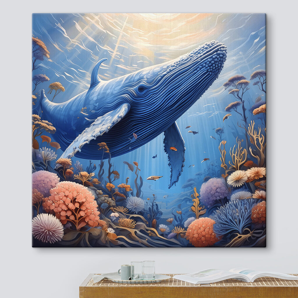 A whale swimming under water