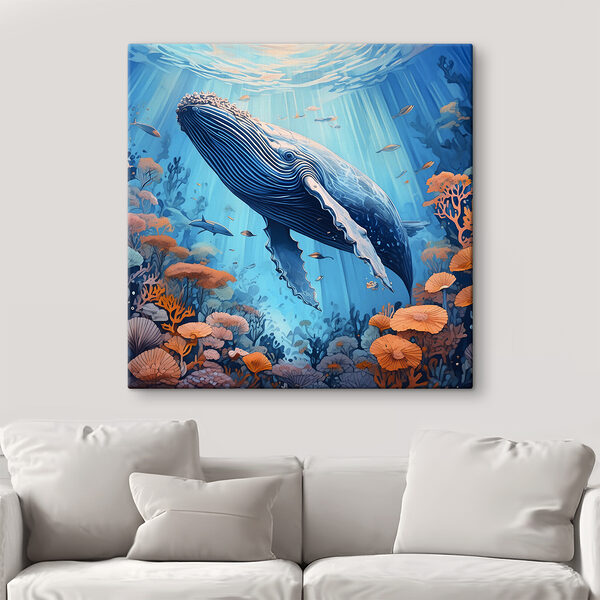 Cuadros Cuadros Una ballena nadando bajo el agua (SKU: s39427)