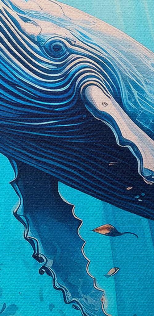 A whale swimming under water