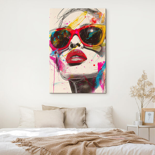 Cuadros Una mujer con gafas de sol y pintalabios (SKU: s39204) Cuadros Cuadros Una mujer con gafas de sol y pintalabios (SKU: s39204)