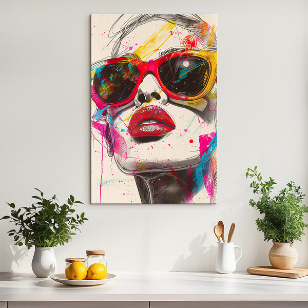 A woman wearing sunglasses and lips