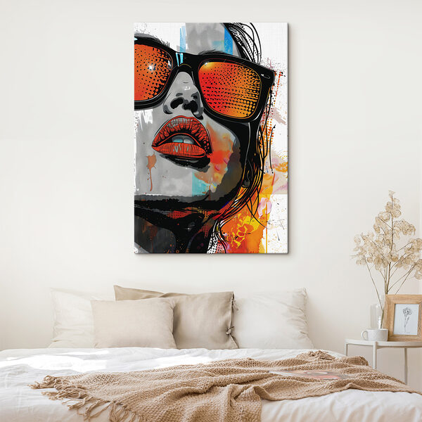 Cuadros Una mujer con gafas de sol y pintalabios (SKU: s39205) Cuadros Cuadros Una mujer con gafas de sol y pintalabios (SKU: s39205)
