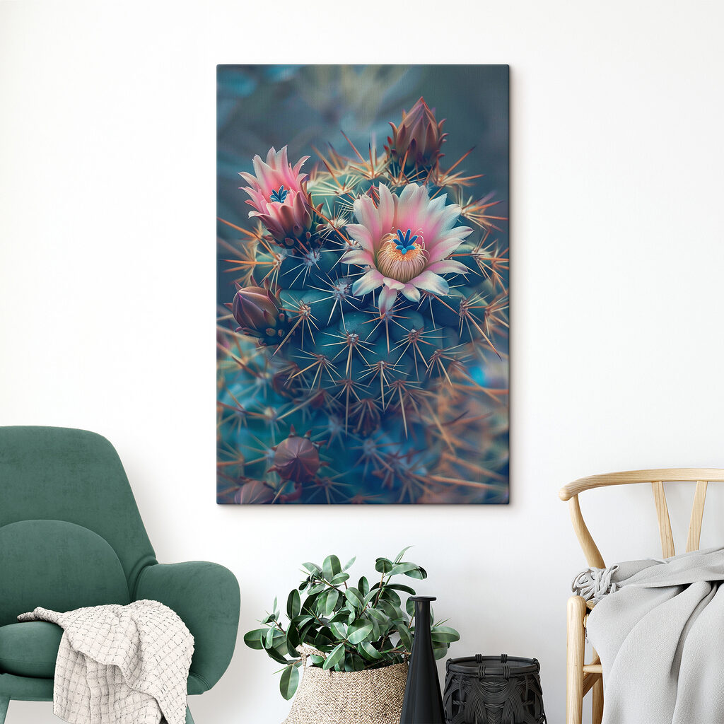 A cactus with pink flowers A cactus with pink flowers