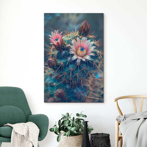 A cactus with pink flowers A cactus with pink flowers