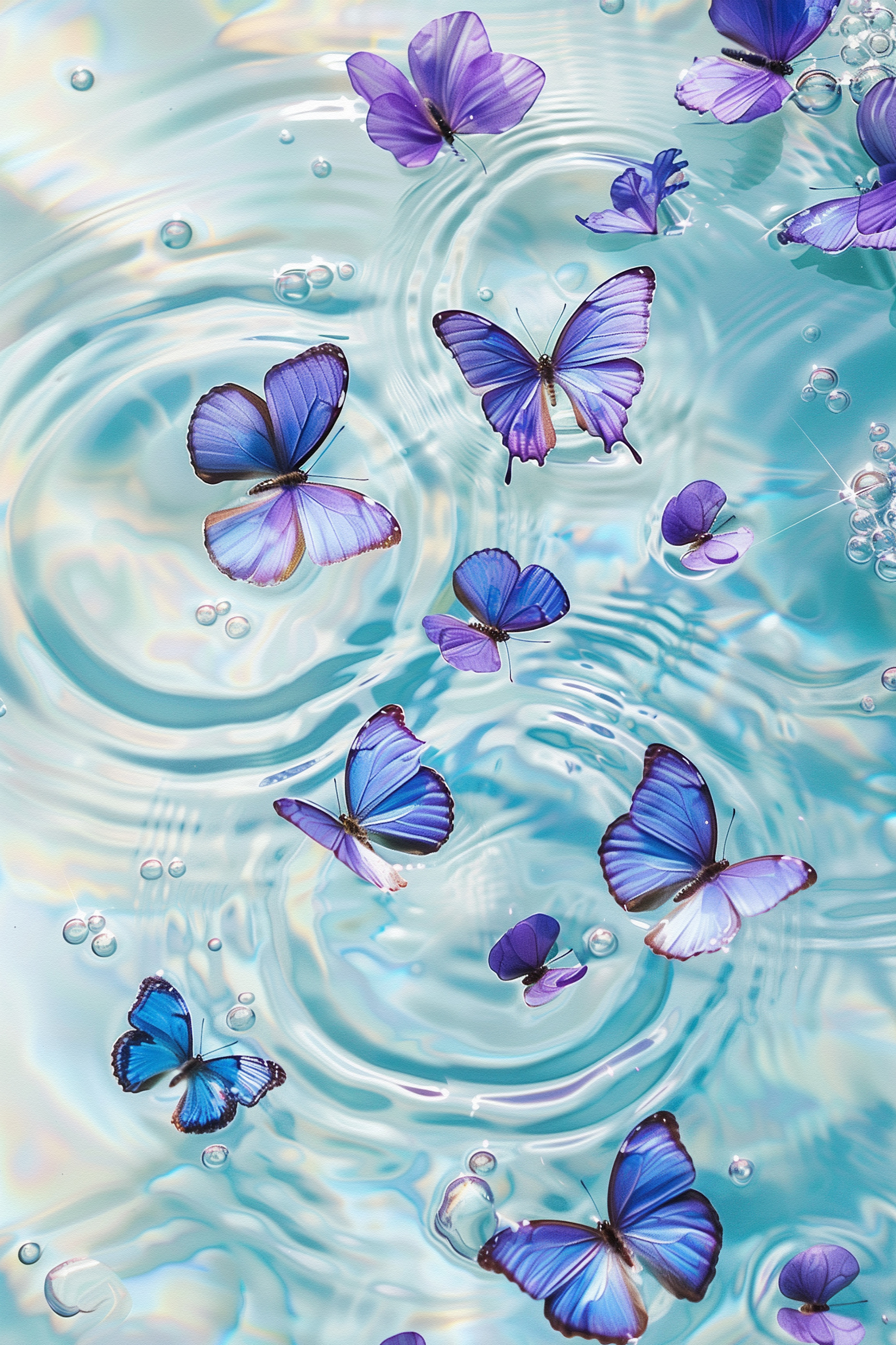 A group of butterflies floating on water A group of butterflies floating on water