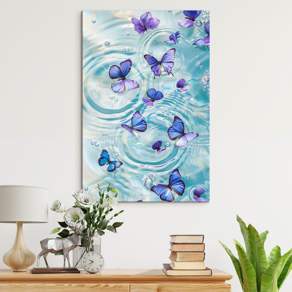 A group of butterflies floating on water A group of butterflies floating on water