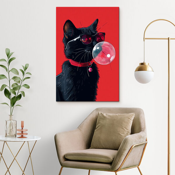 Cuadros Un gato con gafas de sol y chicle (SKU: s39223) Cuadros Cuadros Un gato con gafas de sol y chicle (SKU: s39223)