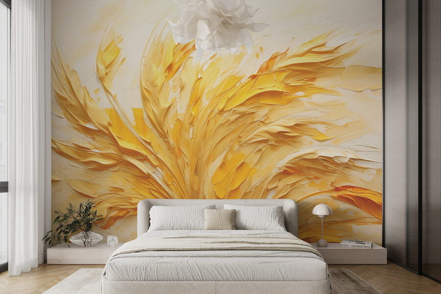 Pintura amarilla y blanca