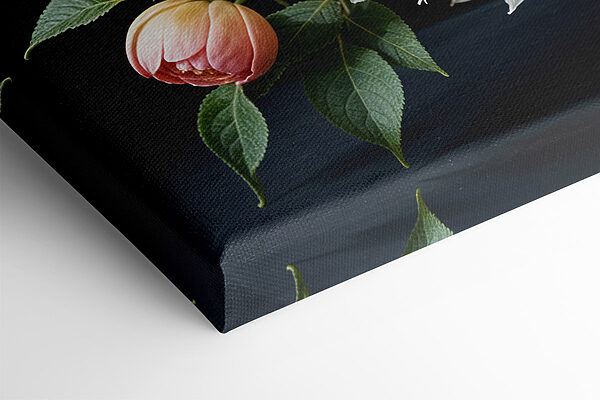 Vase of flowers with a cloudy sky