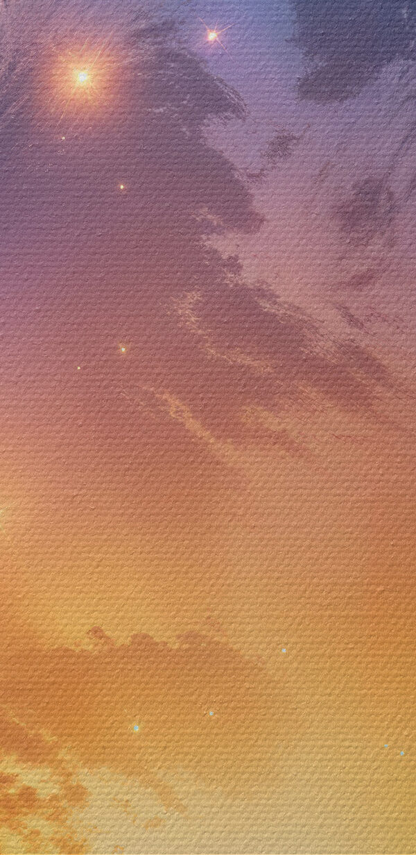 Planet with a sunset over water Planet with a sunset over water