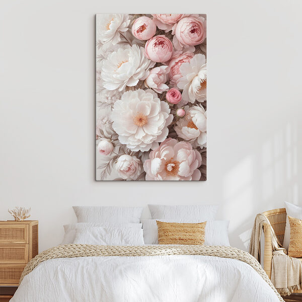 Group of white and pink flowers