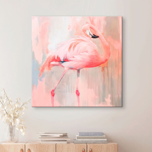 Pink flamingo with long legs