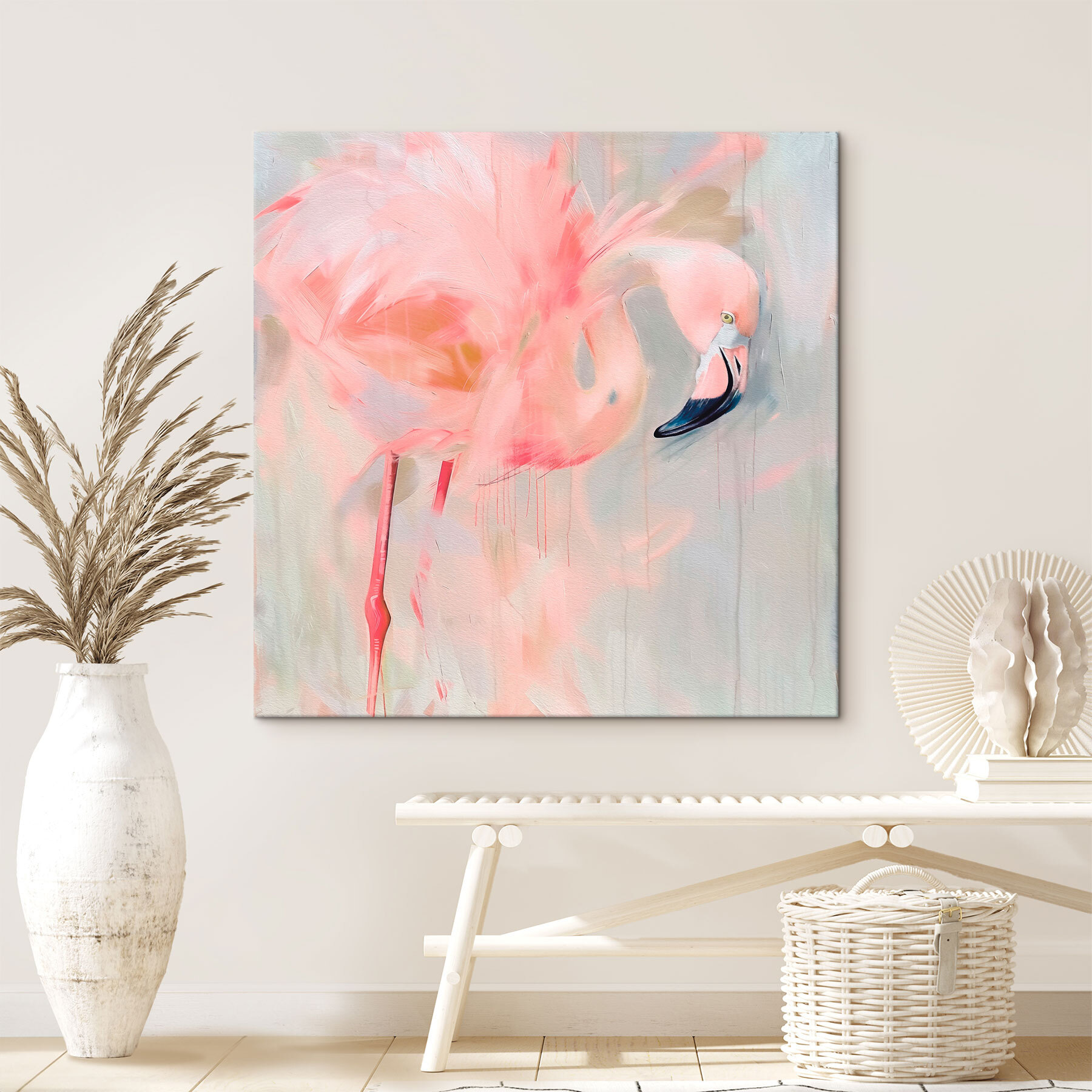 Pink flamingo with long legs Pink flamingo with long legs