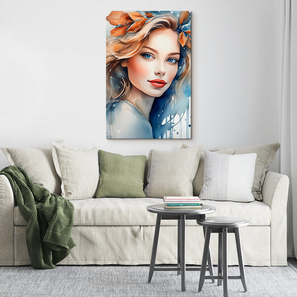 Cuadros Mujer de ojos azules y labios rojos (SKU: s39478) Cuadros Cuadros Mujer de ojos azules y labios rojos (SKU: s39478)