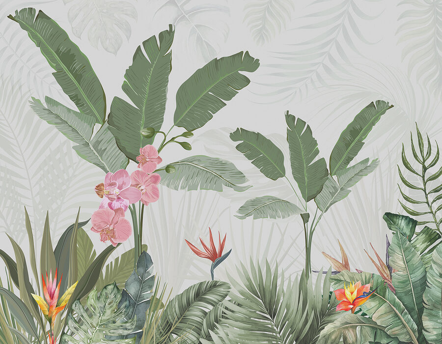 Fotomurales Papel pintado con flores y plantas - Imagen 4