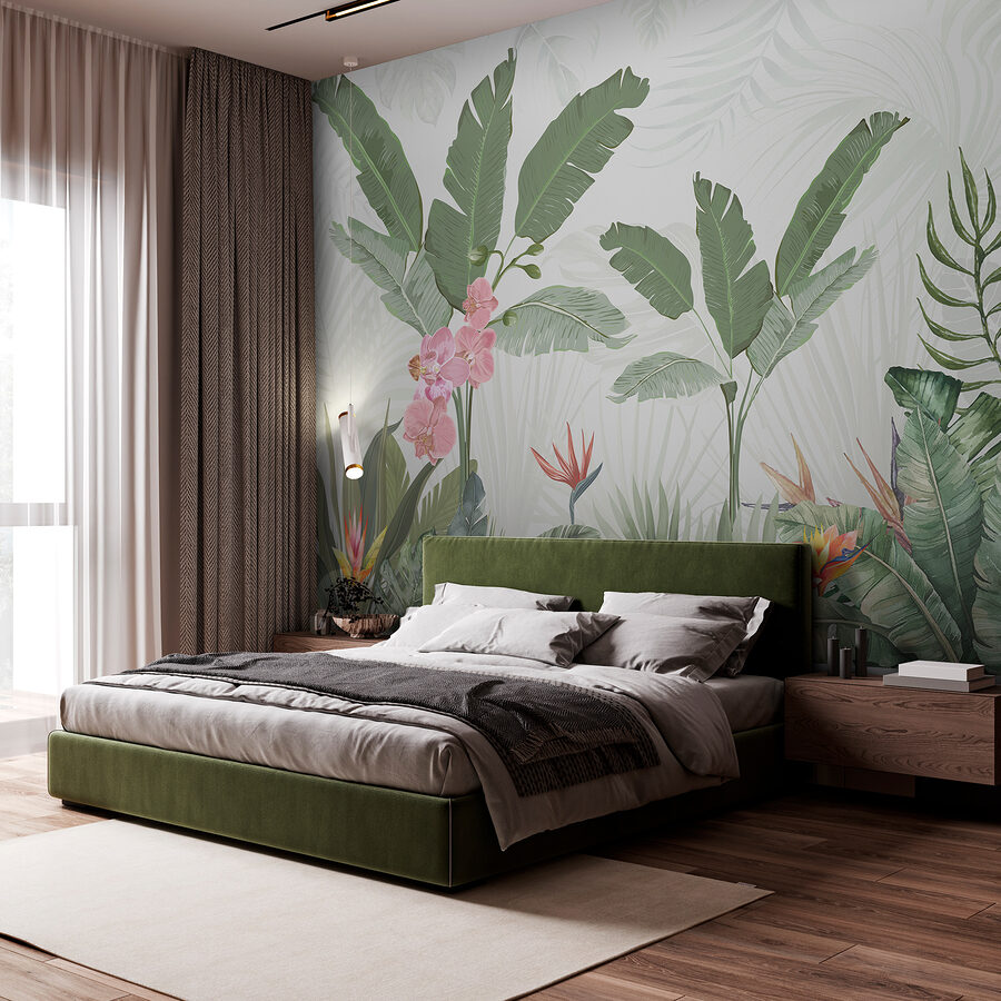 Fotomurales Papel pintado con flores y plantas