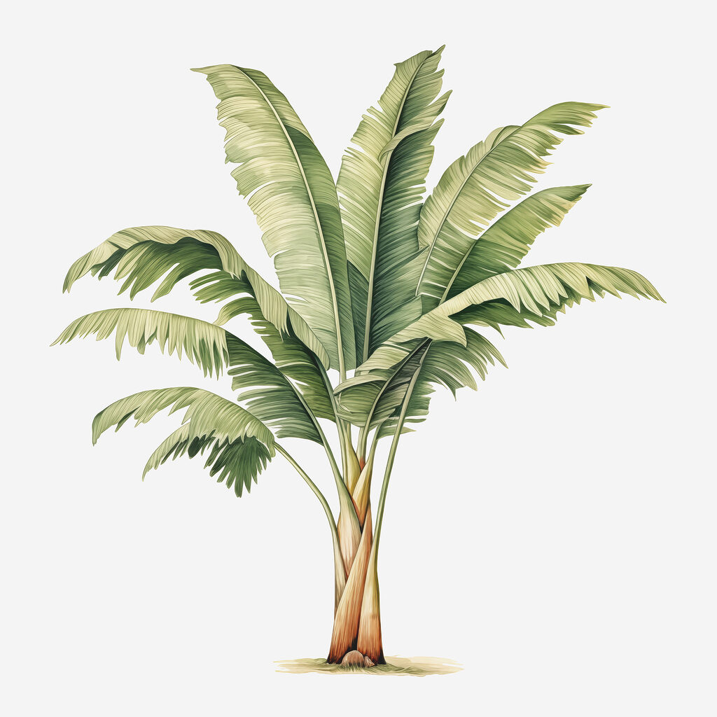 Palm tree with large leaves Palm tree with large leaves