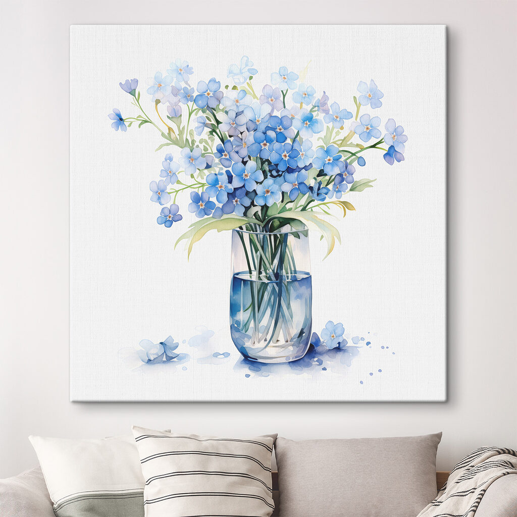 Watercolor of a vase with flowers