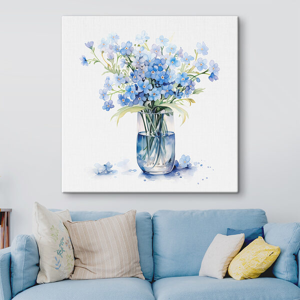 Watercolor of a vase with flowers