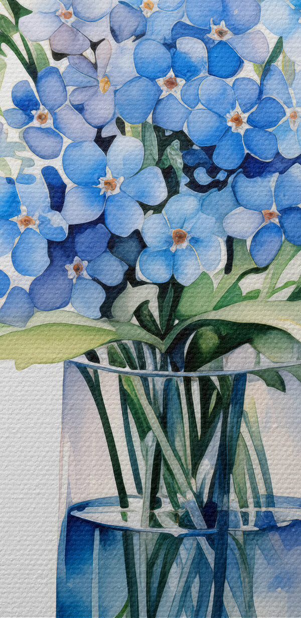 Watercolor of a vase with flowers