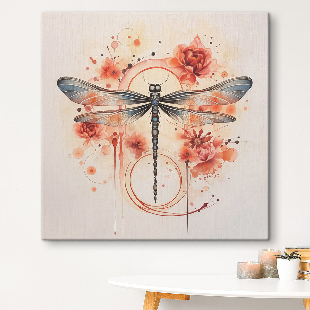 Dragonfly with flowers Dragonfly with flowers