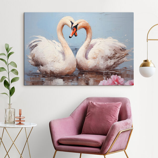 Cuadros Dos cisnes en el agua