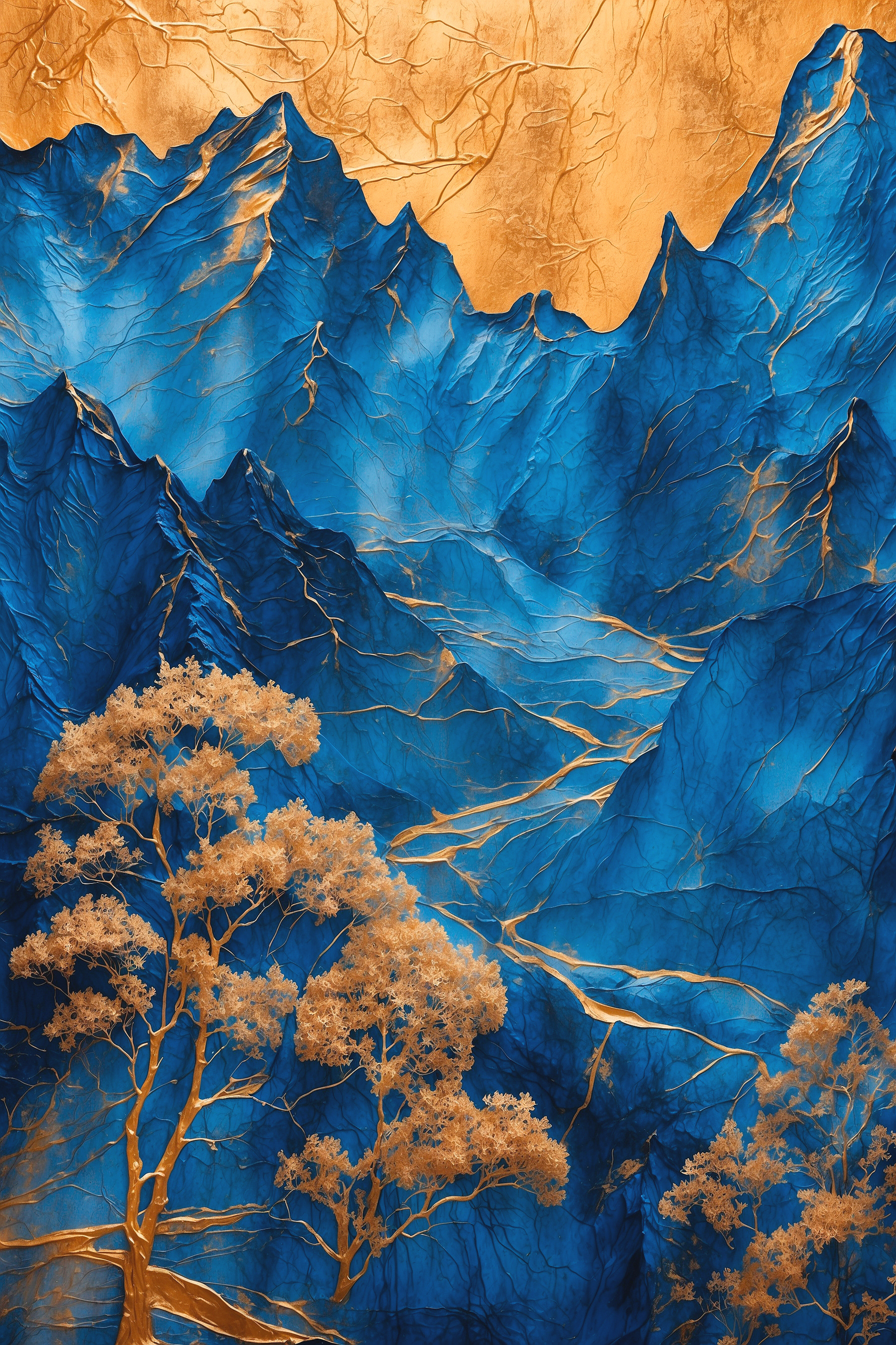 Blue mountains with trees Blue mountains with trees