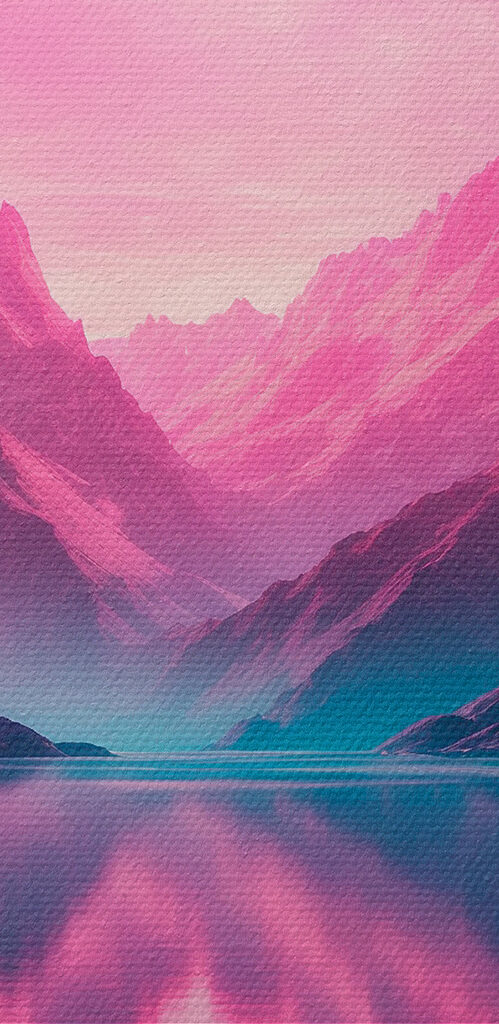 Pink moon over a mountain lake Pink moon over a mountain lake