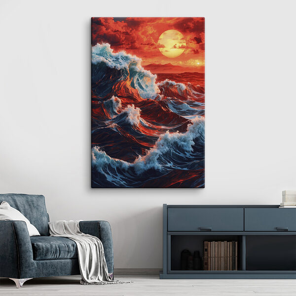 Cuadros Cuadros Las olas del mar al atardecer (SKU: s39362)