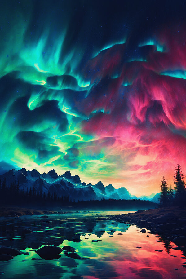 Colorful sky over a lake Colorful sky over a lake