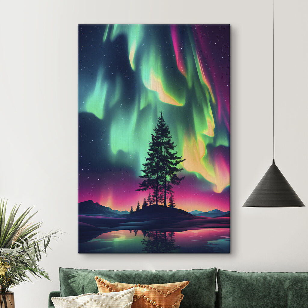 Tree in front of a colorful sky Tree in front of a colorful sky