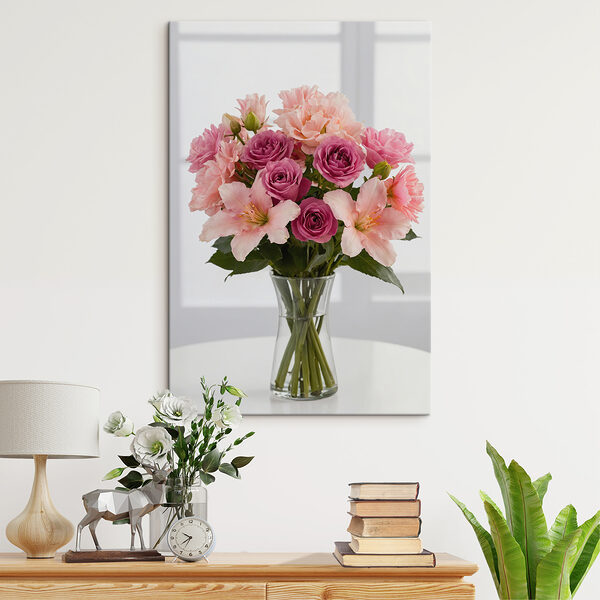 Cuadros Cuadros Jarrón con flores rosas y moradas (SKU: s39369)