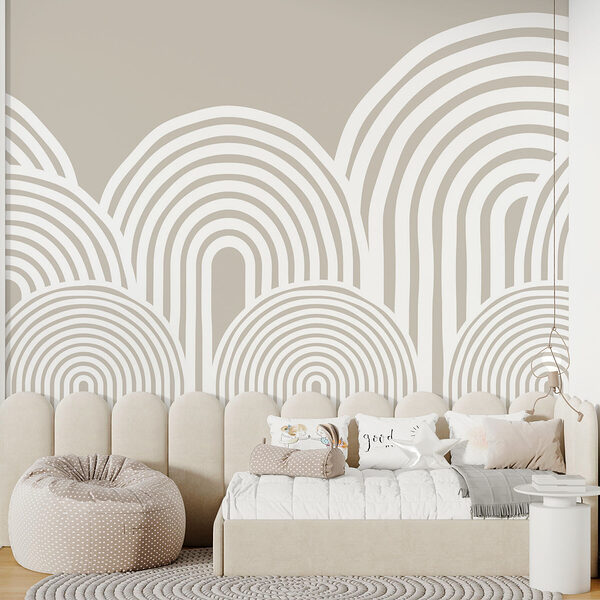 White and gray background with curved lines