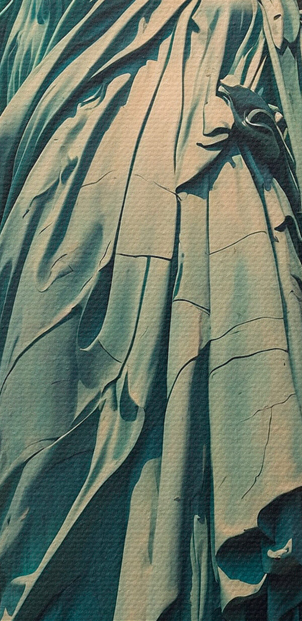 Statue of liberty with a sun behind it with Statue of Liberty in the background