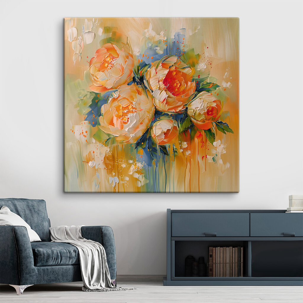Painting of flowers on a white background Painting of flowers on a white background