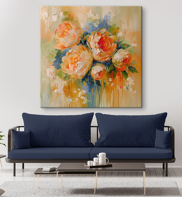 Painting of flowers on a white background Painting of flowers on a white background