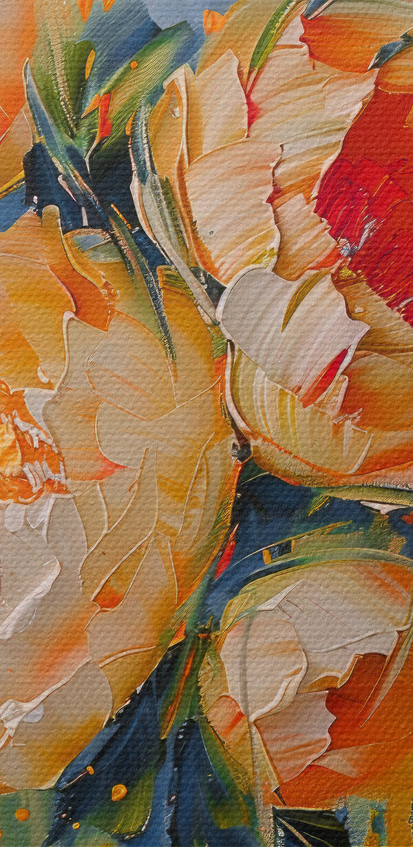 Painting of flowers on a white background Painting of flowers on a white background