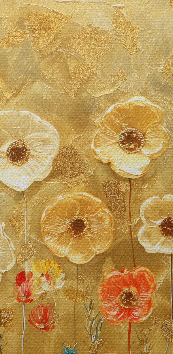 Painting of flowers on a wall Painting of flowers on a wall