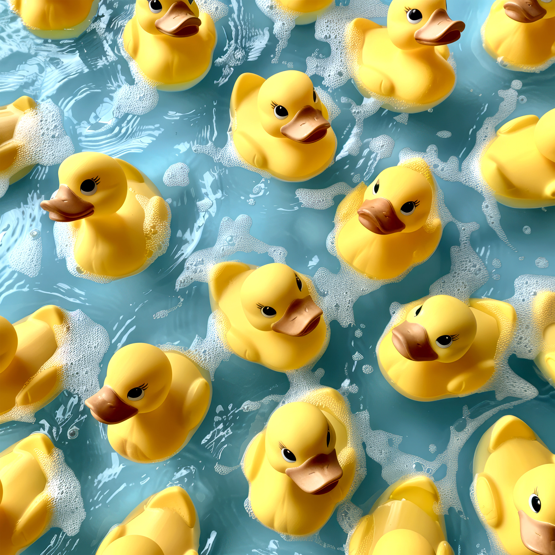Group of yellow rubber ducks in a pool Group of yellow rubber ducks in a pool