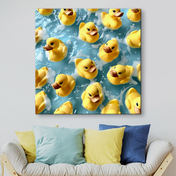 Group of yellow rubber ducks in a pool Group of yellow rubber ducks in a pool