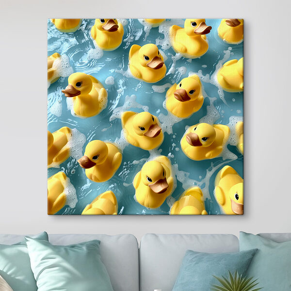 Group of yellow rubber ducks in a pool Group of yellow rubber ducks in a pool