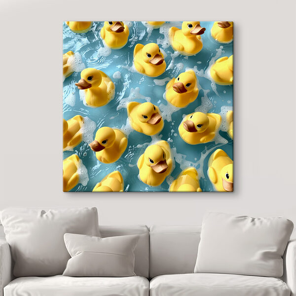 Group of yellow rubber ducks in a pool Group of yellow rubber ducks in a pool