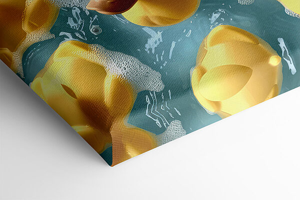 Group of yellow rubber ducks in a pool Group of yellow rubber ducks in a pool