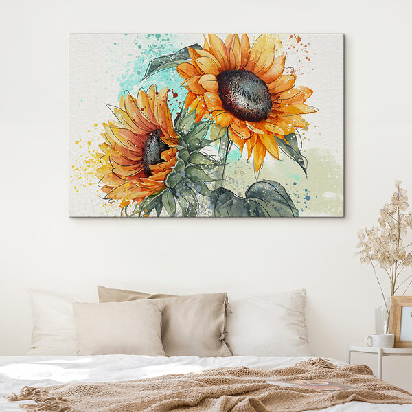 Cuadros Cuadro de girasoles sobre fondo blanco (SKU: s39584) Cuadros Cuadros Cuadro de girasoles sobre fondo blanco (SKU: s39584)