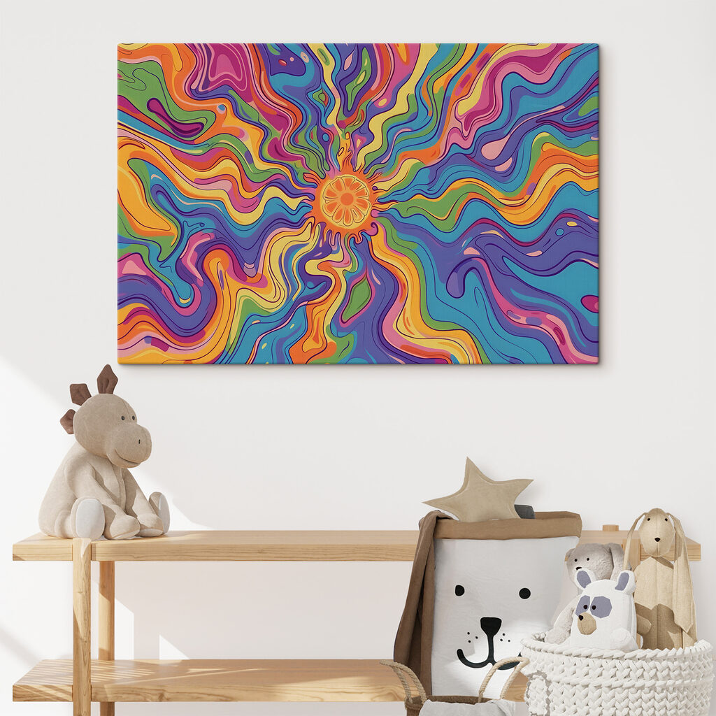 Colorful swirly pattern with a sun Colorful swirly pattern with a sun