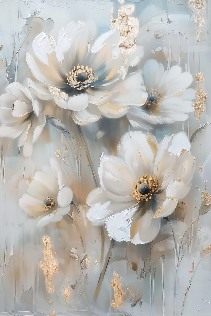 Painting of flowers on a wall Painting of flowers on a wall