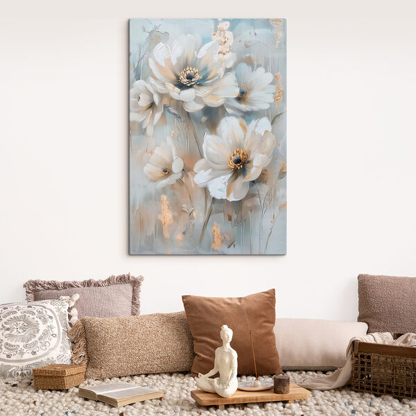 Painting of flowers on a wall Painting of flowers on a wall