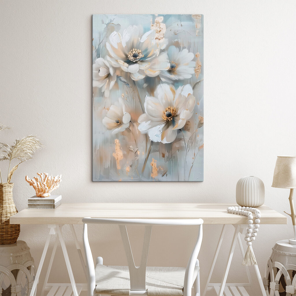 Painting of flowers on a wall Painting of flowers on a wall